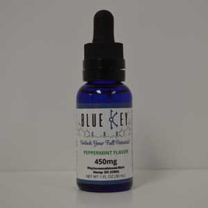 Blue Key C.B.D. Oil Tincture - Peppermint, 450mg
